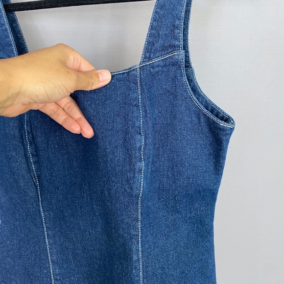 MINKPINK Women Denim Jean Bodycon Dress in Dark Wash Size Medium - Picture 4 of 10